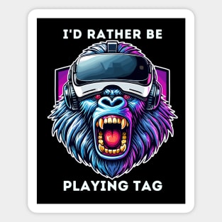 Funny Gorilla VR Playing Tag Boys Adult Gorilla VR Gamer Magnet